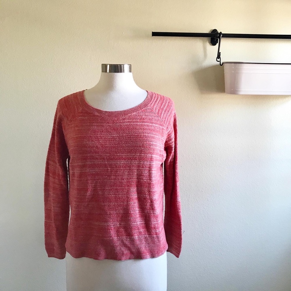 Joie Cashmere Wool Blend Heather Orange Sweater Medium Popover Top
